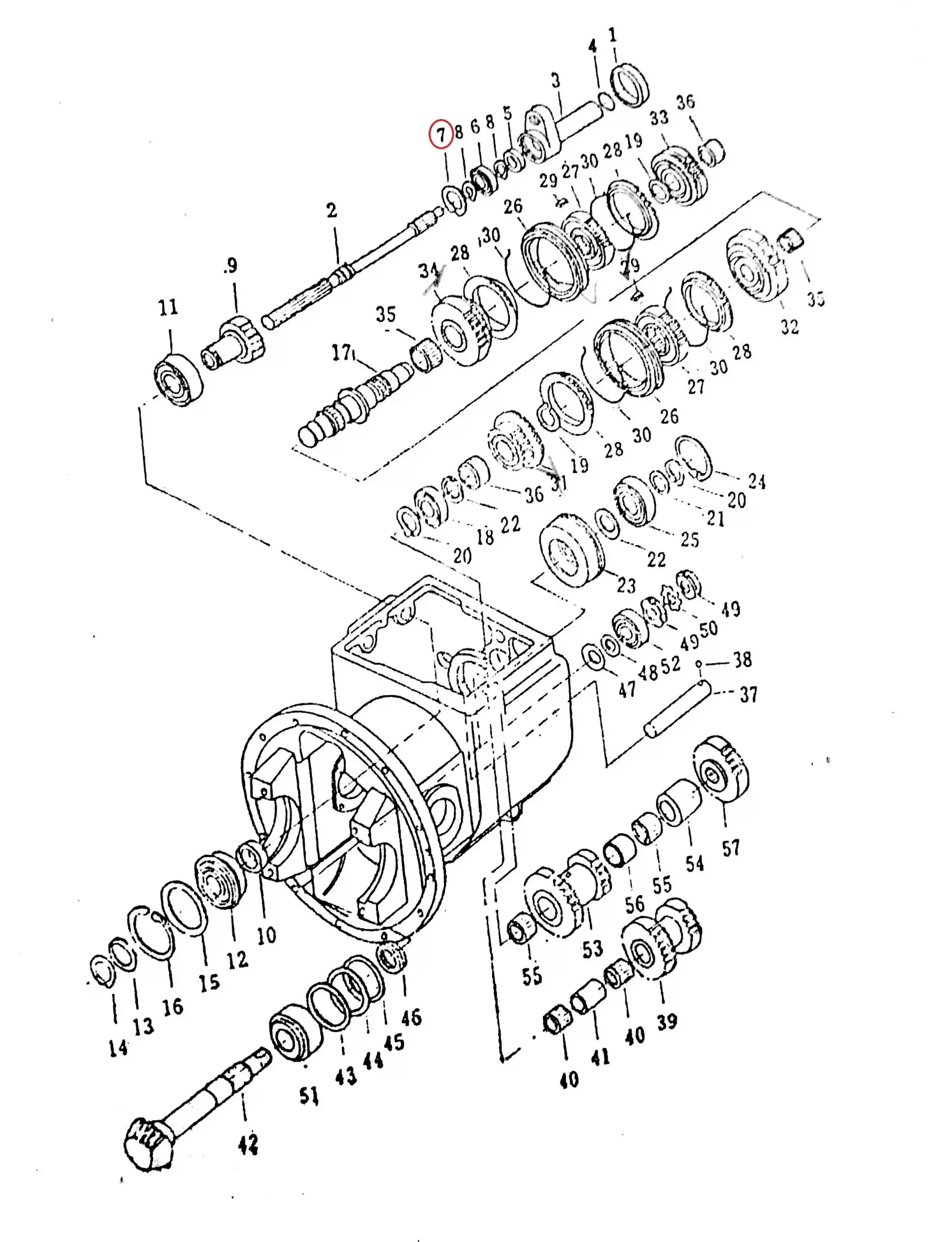 Diagram reference for Millat Massey Ferguson Tractor Spare Part GB 8937647 SNAP RING 8 GB 89376 - Massey Ferguson tractor spare part