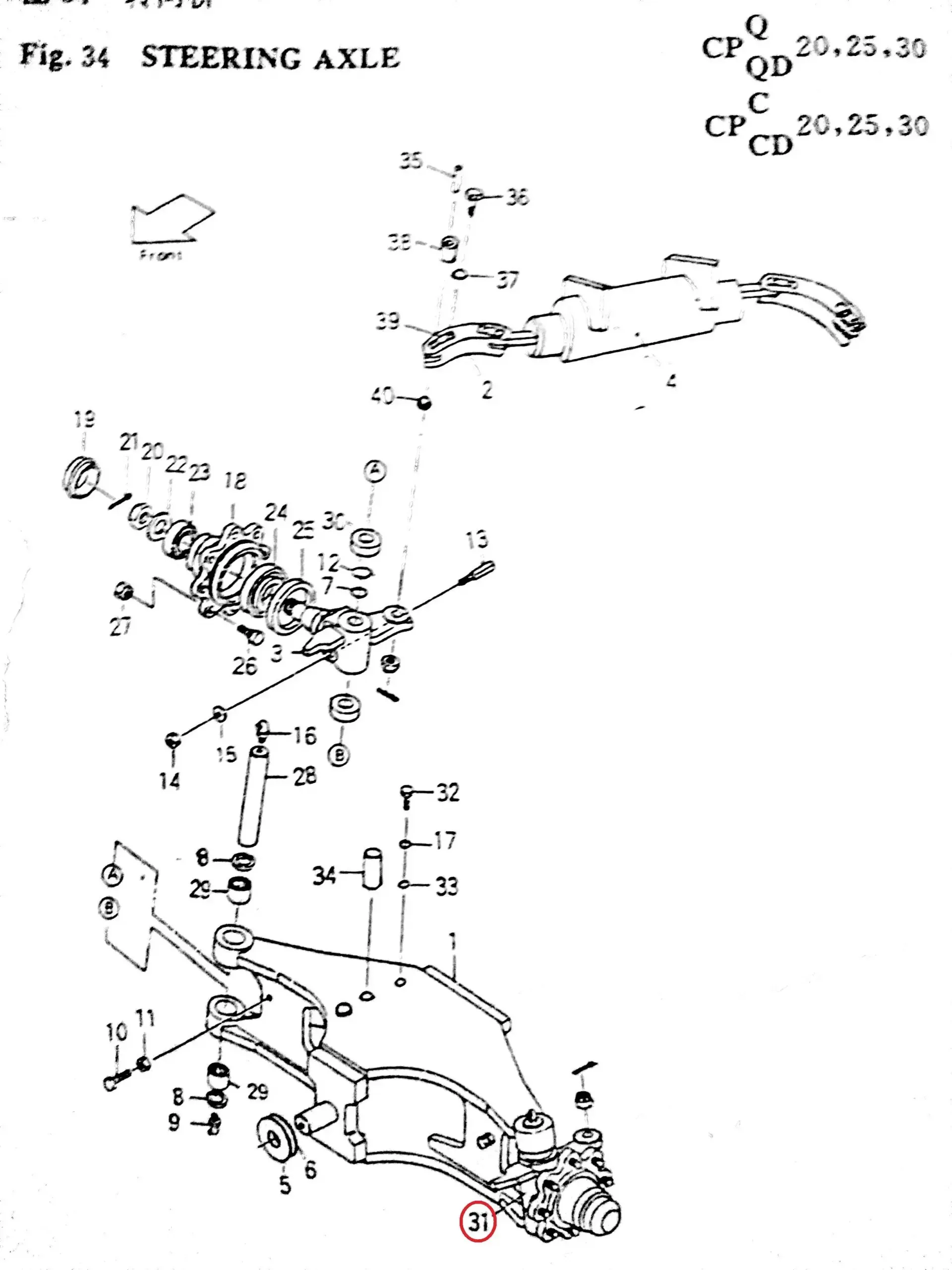 Diagram reference for Millat Massey Ferguson Tractor Spare Part 6 STRNGKNUCKLERH 161026821 B 430601 H - Massey Ferguson tractor spare part