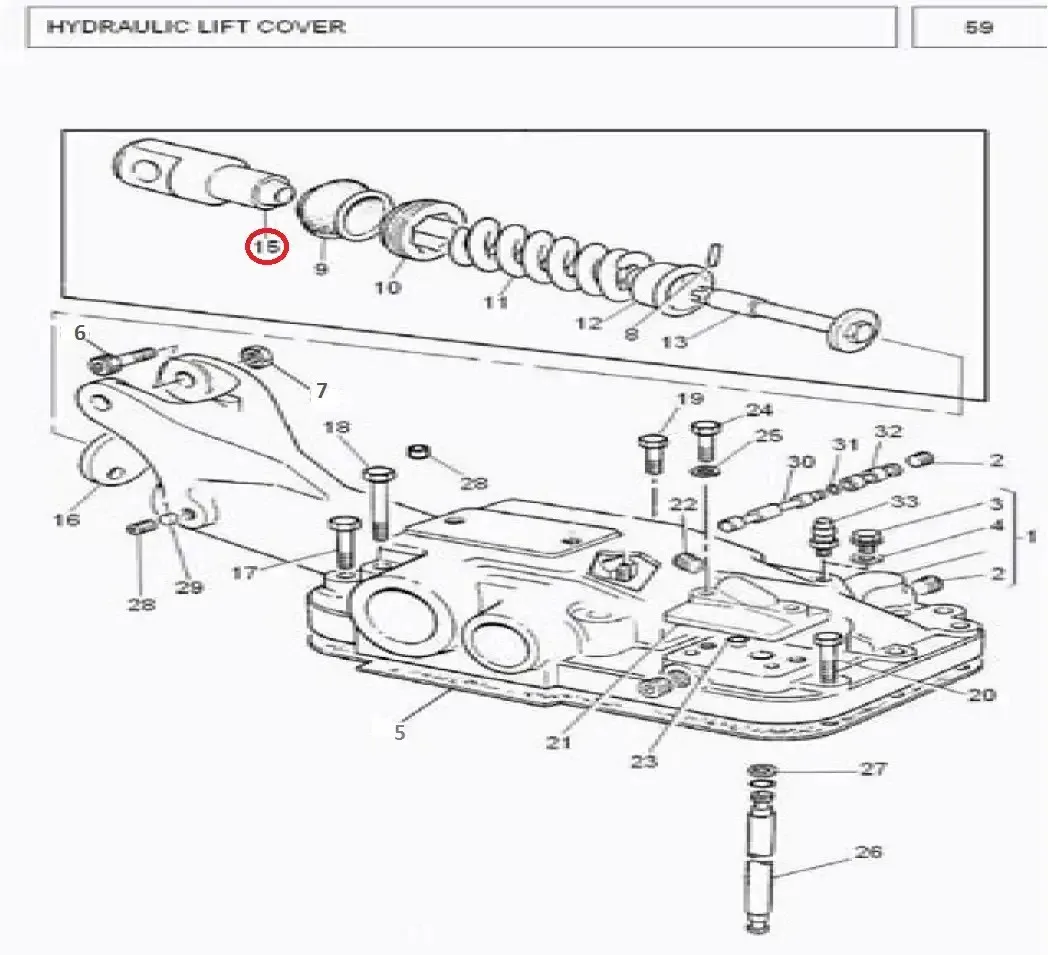 Diagram reference for Millat Massey Ferguson Tractor Spare Part 1 HEADHYDLIFT COVER 26327111863389 - Massey Ferguson tractor spare part
