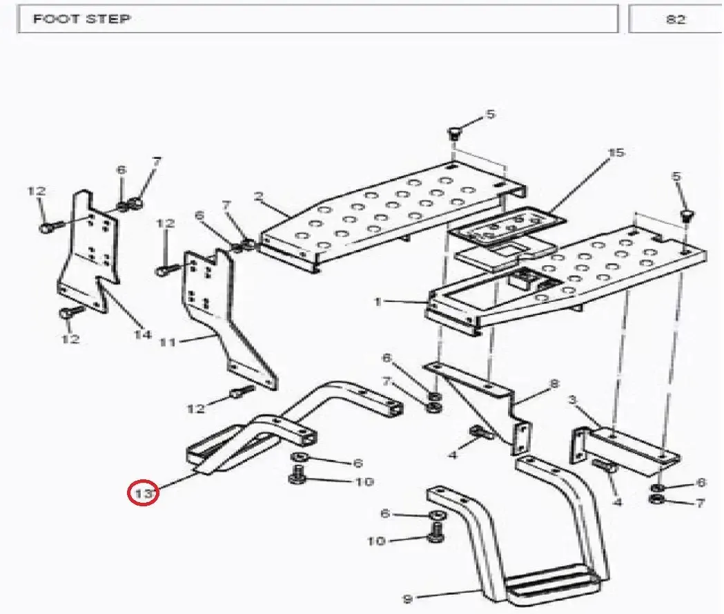 Diagram reference for Millat Massey Ferguson Tractor Spare Part 0 STEPRH 37538530302011694656 - Massey Ferguson tractor spare part