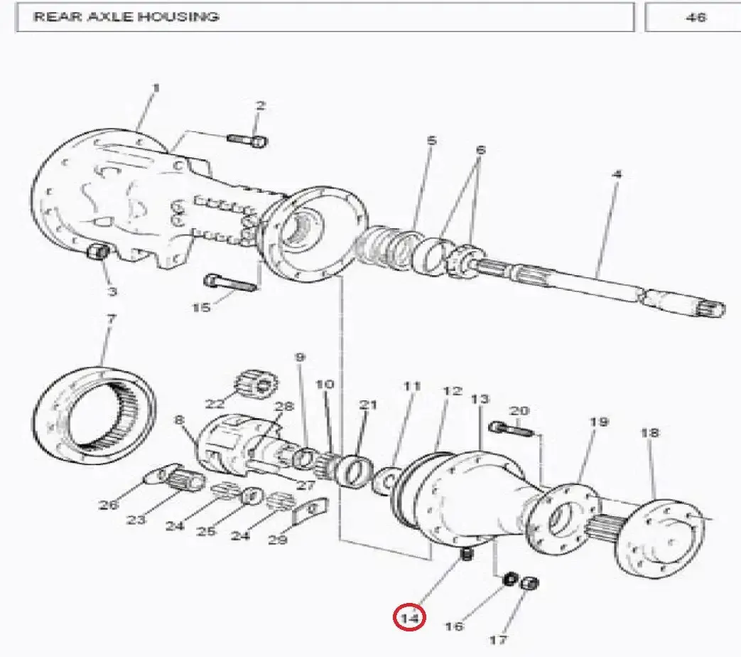 Diagram reference for Millat Massey Ferguson Tractor Spare Part PLUGDRAIN 18 BSPTAPPER - Massey Ferguson tractor spare part