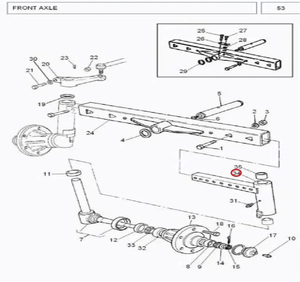 Diagram reference for Millat Massey Ferguson Tractor Spare Part 0 AXLE ARM RH 2601454001145400 - Massey Ferguson tractor spare part
