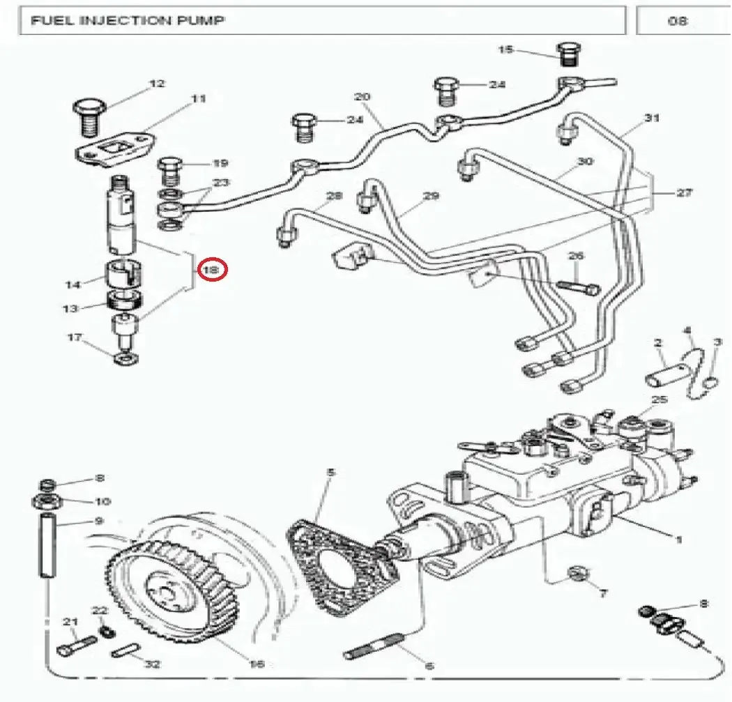 Diagram reference for Millat Massey Ferguson Tractor Spare Part 7 ATOMISERHOLDER 1831071183107 - Massey Ferguson tractor spare part