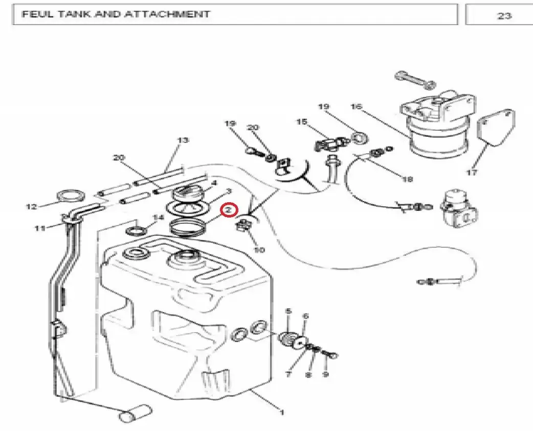 Diagram reference for Millat Massey Ferguson Tractor Spare Part 0 SP RING TANKHOOD 1930301193030 - Massey Ferguson tractor spare part