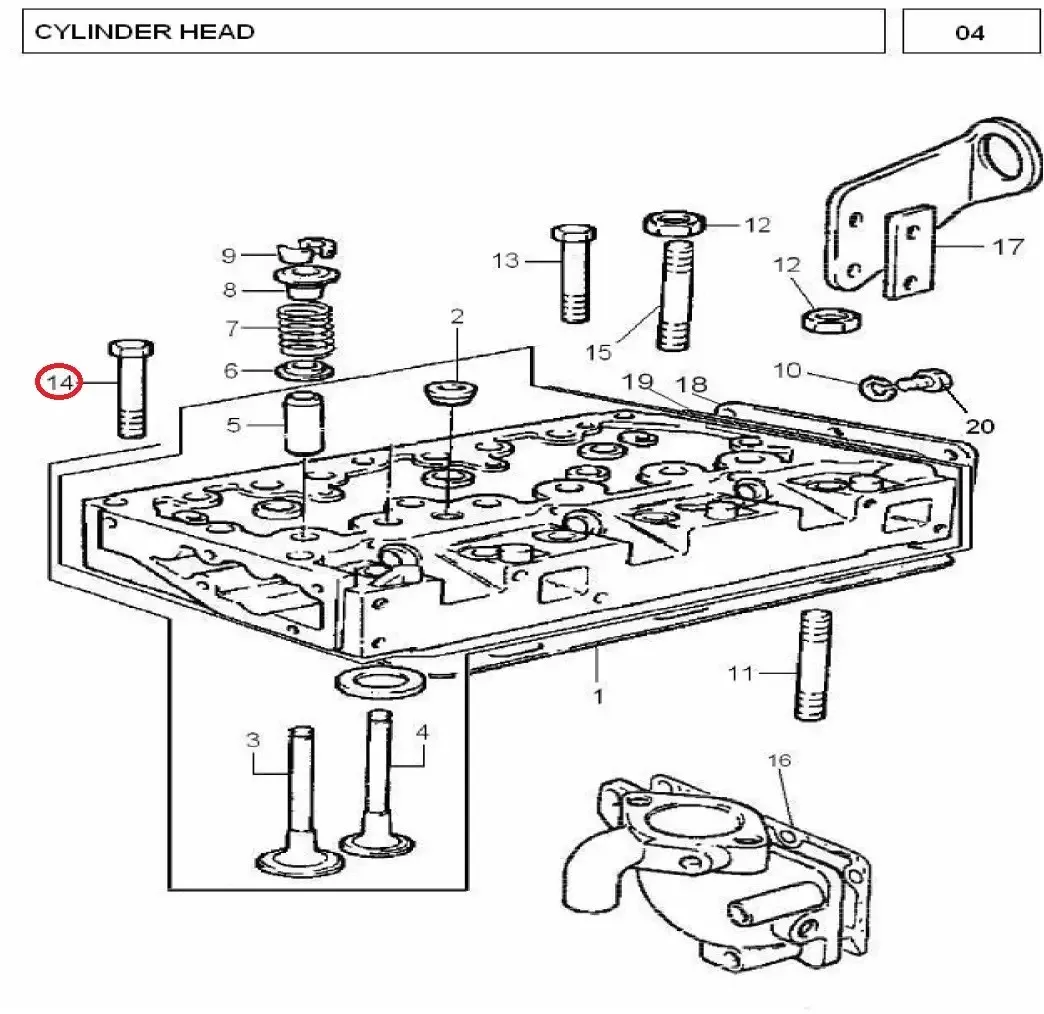 Diagram reference for Millat Massey Ferguson Tractor Spare Part SCREW HEADLARGE 24018558132181458 - Massey Ferguson tractor spare part