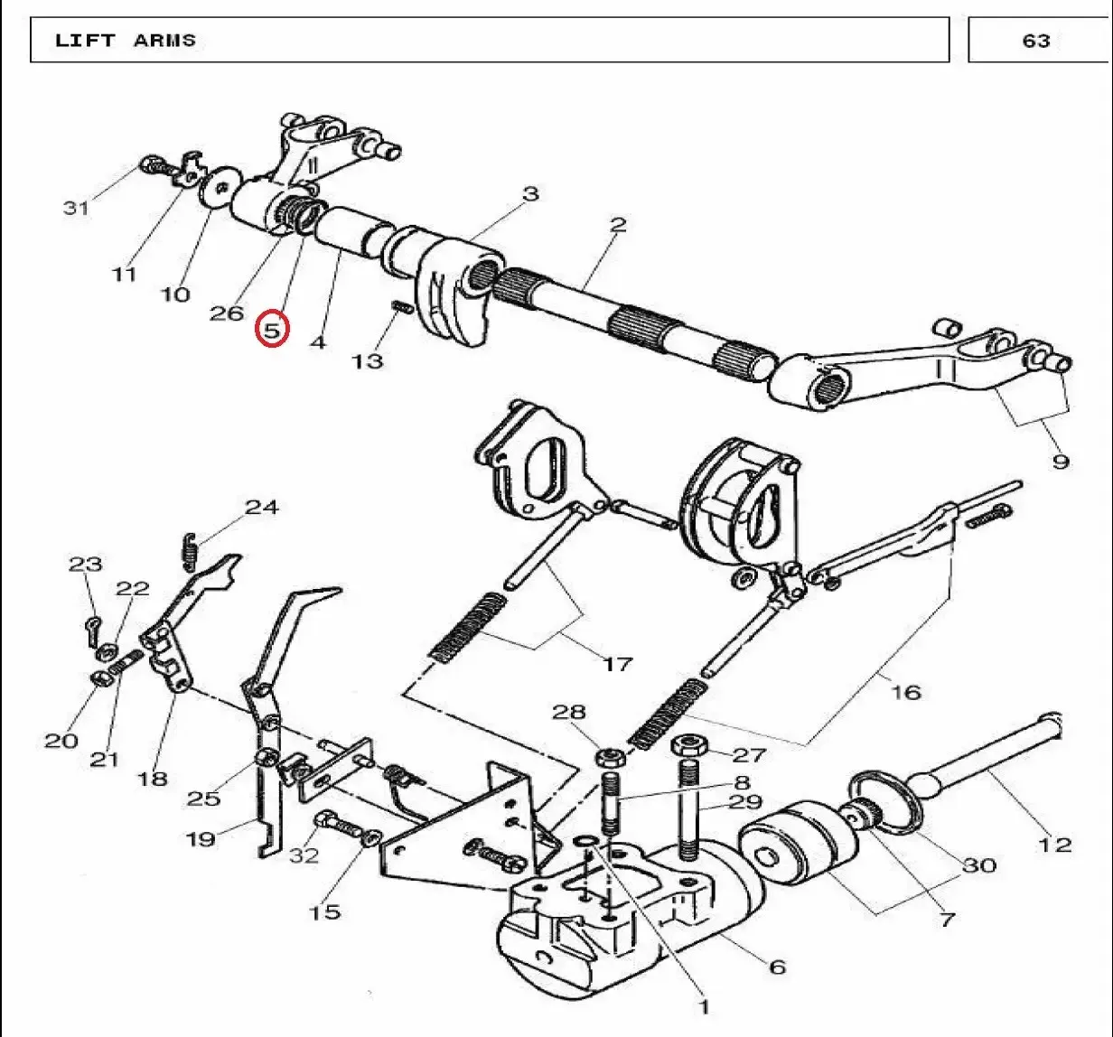 Diagram reference for Millat Massey Ferguson Tractor Spare Part O RING 26117126117 - Massey Ferguson tractor spare part
