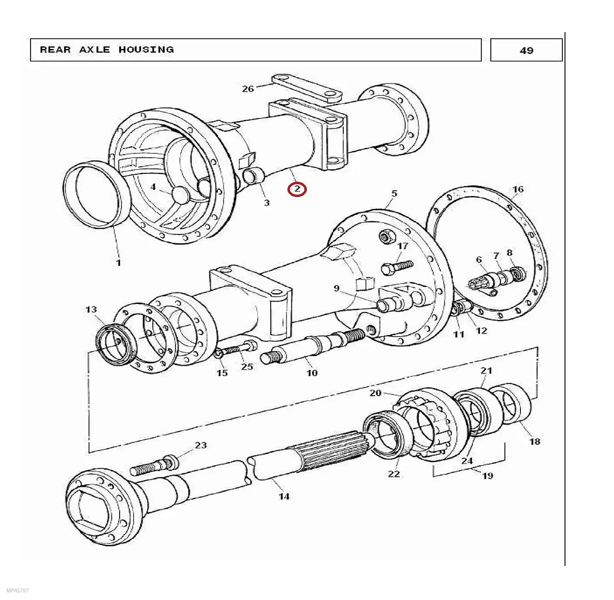 Millat Massey Ferguson Tractor Spare Part LH HOUSING AXLE MF 240 100701897030 - Massey Ferguson tractor spare part