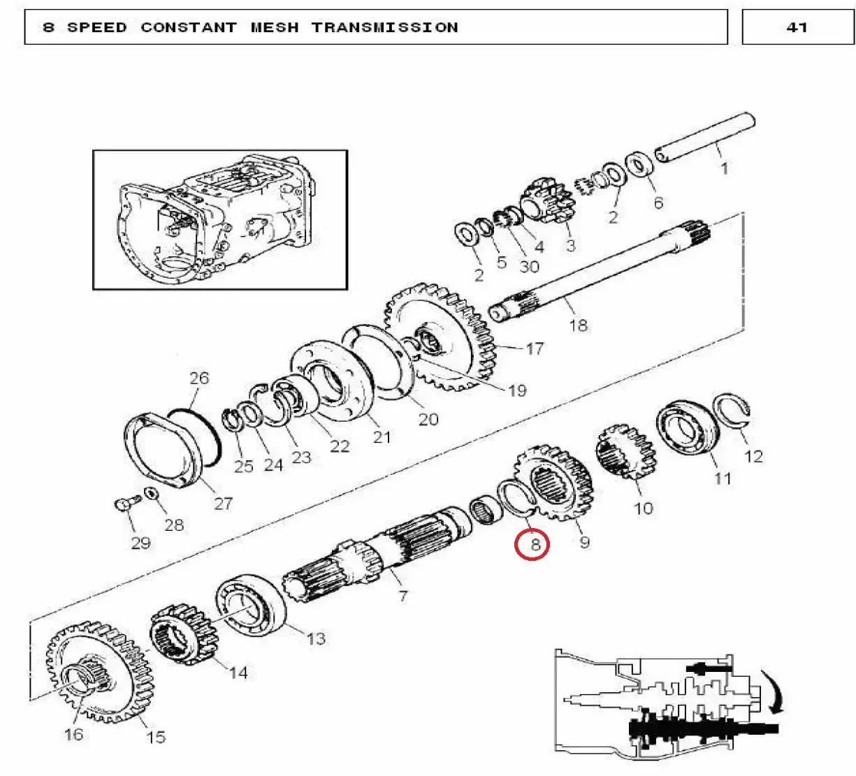 Diagram reference for Millat Massey Ferguson Tractor Spare Part CIRCLIP 12160112160 - Massey Ferguson tractor spare part