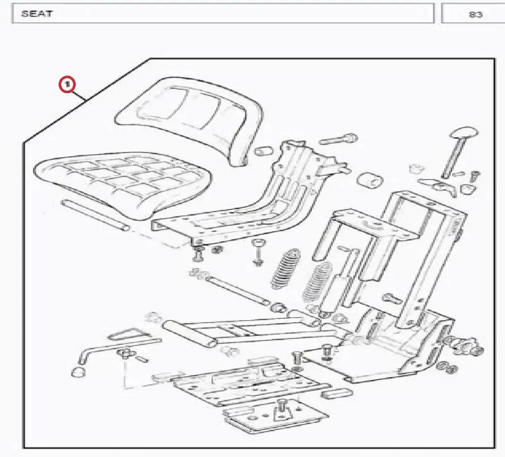 Diagram reference for Millat Massey Ferguson Tractor Spare Part 4 GRAMMERSEATASSY MF 375 3852230341223034 - Massey Ferguson tractor spare part