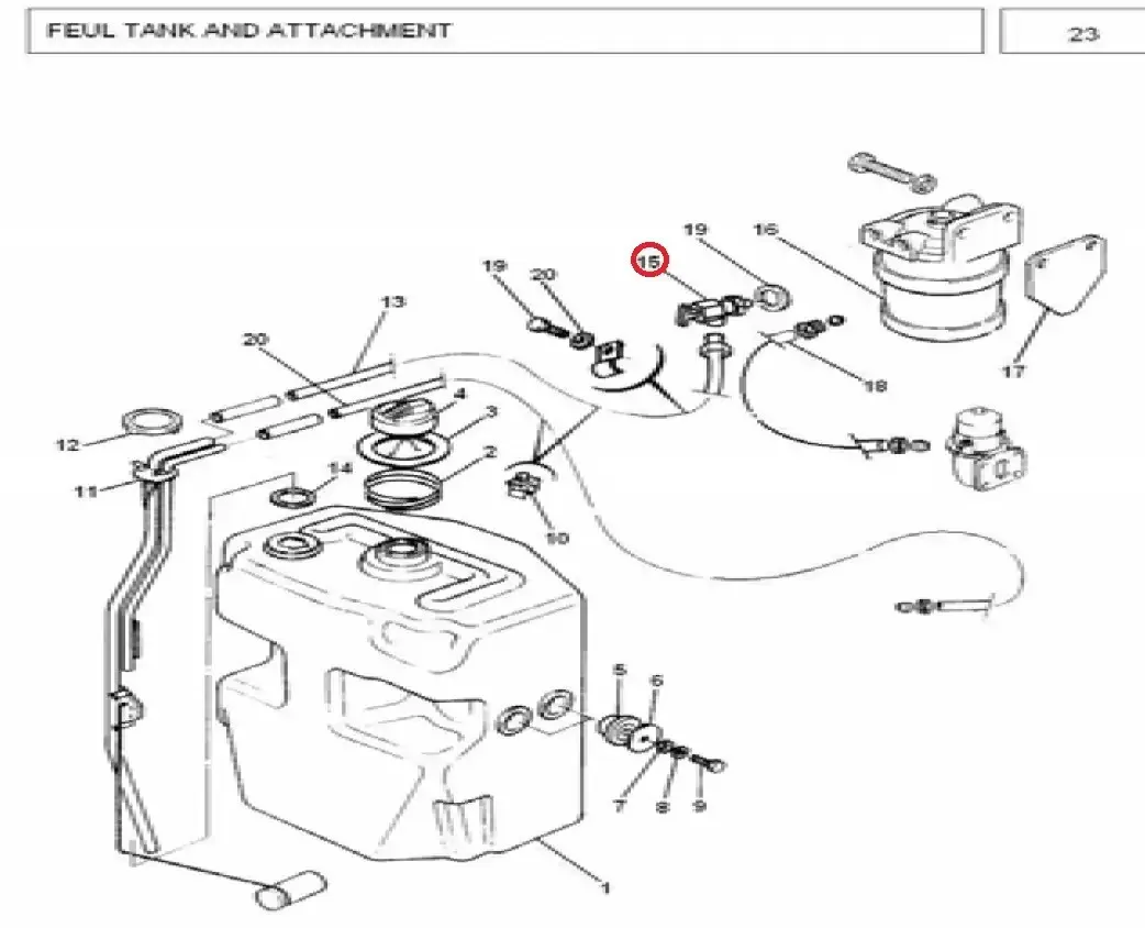 Diagram reference for Millat Massey Ferguson Tractor Spare Part 8 FUELTAP MF 385 1935181193518 - Massey Ferguson tractor spare part