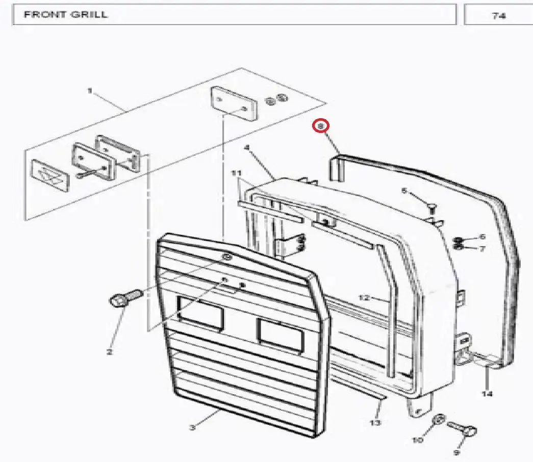 Diagram reference for Millat Massey Ferguson Tractor Spare Part MOULDINGWRAPPER 2320113697716 - Massey Ferguson tractor spare part