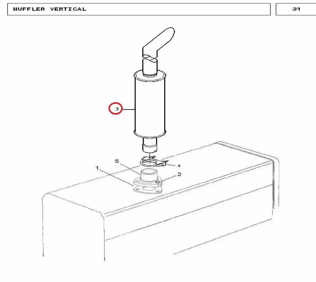Diagram reference for Millat Massey Ferguson Tractor Spare Part SILENCER 24020009120009 YD - Massey Ferguson tractor spare part