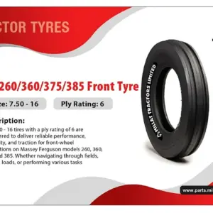 Millat Massey Ferguson Tractor Spare Part 3 FRONT TYRE MF 375 38575016173003117300312 PLY - Massey Ferguson tractor spare...