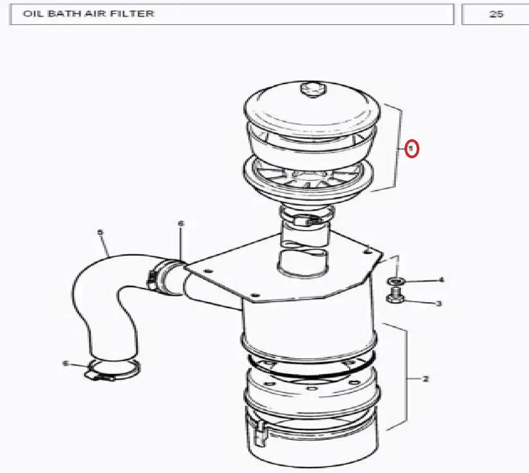 Diagram reference for Millat Massey Ferguson Tractor Spare Part 0 PRECLEANER 45301011693129 - Massey Ferguson tractor spare part