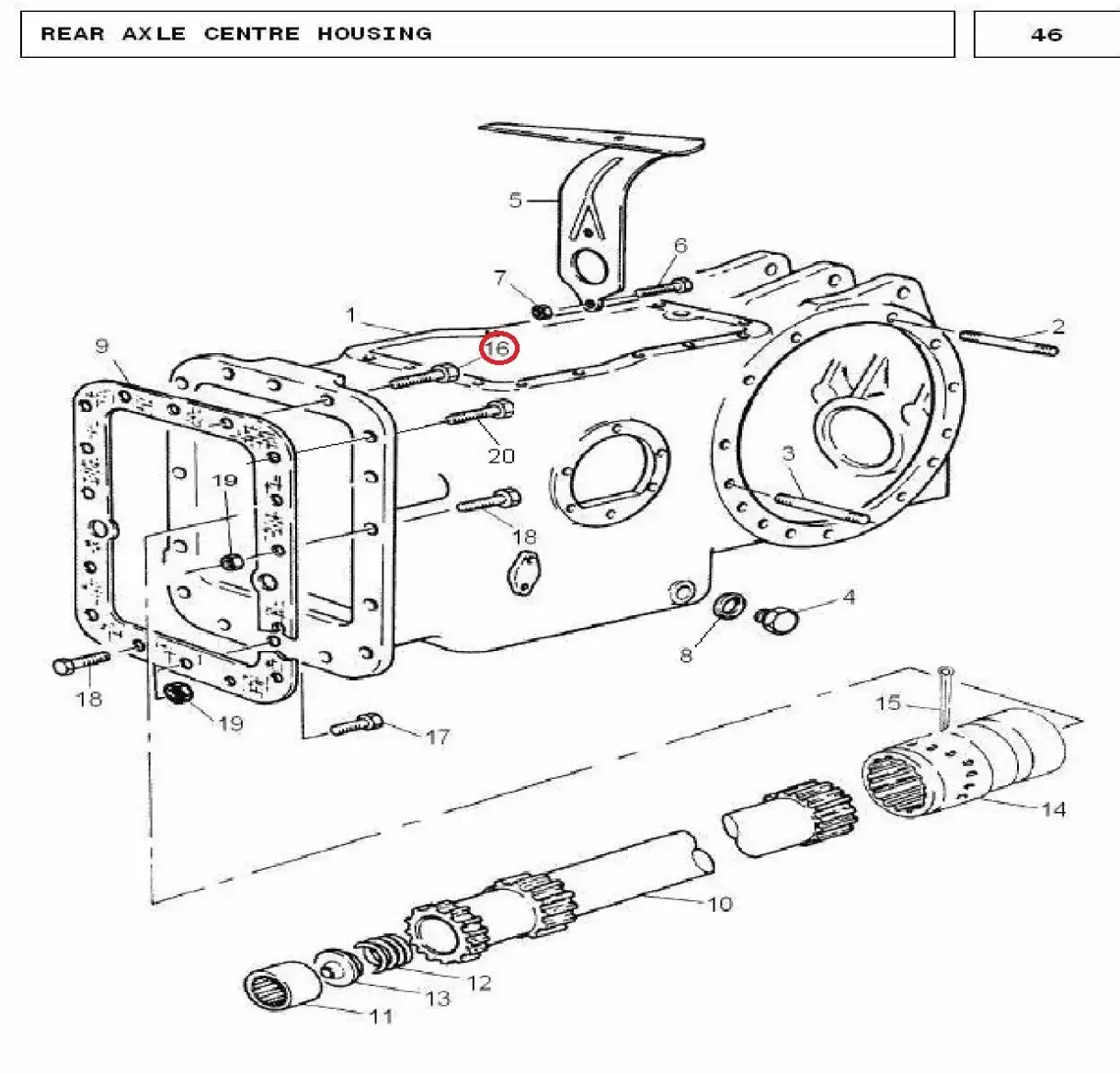 Diagram reference for Millat Massey Ferguson Tractor Spare Part BOLT 71614 UNC 2 AL 57 MM 50012150012 - Massey Ferguson tractor spare part