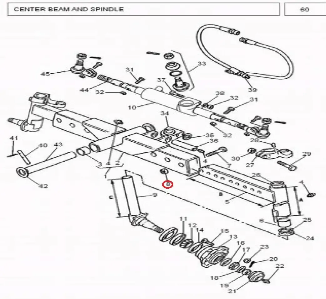 Diagram reference for Millat Massey Ferguson Tractor Spare Part 5 NUT BEAM 3851430851143085 - Massey Ferguson tractor spare part