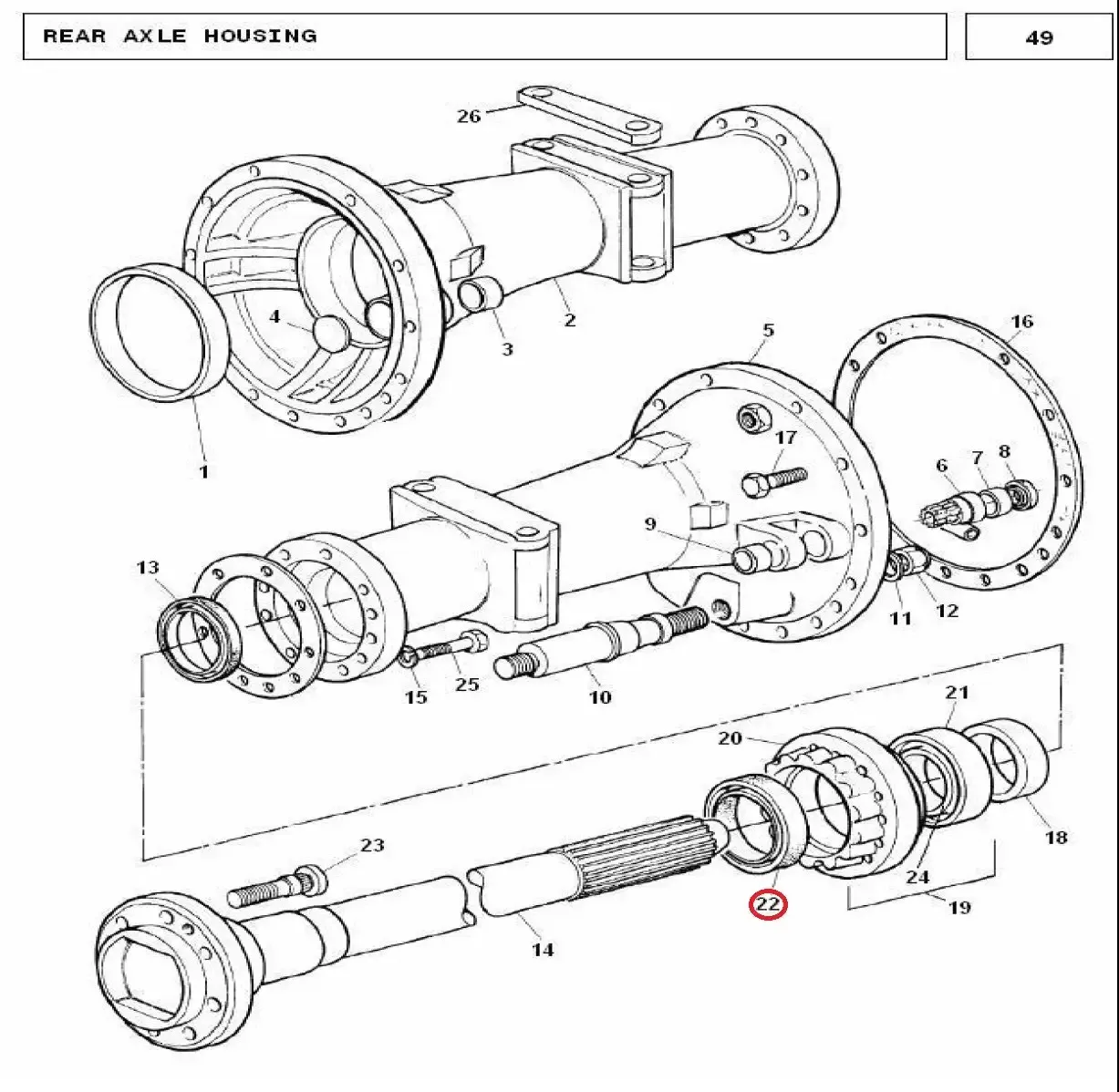 Diagram reference for Millat Massey Ferguson Tractor Spare Part SEAL REARAXLE 240101101195677 - Massey Ferguson tractor spare part