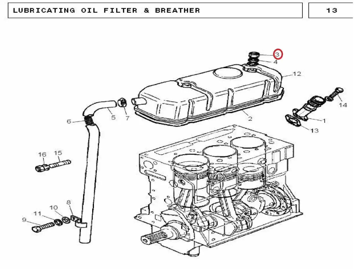 Diagram reference for Millat Massey Ferguson Tractor Spare Part NUT TAPPET 18654118654 S 1 - Massey Ferguson tractor spare part