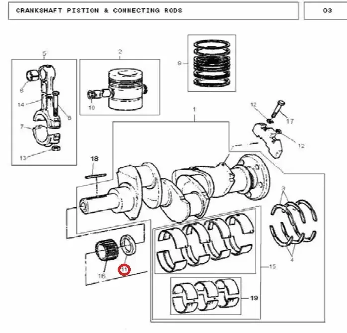 Diagram reference for Millat Massey Ferguson Tractor Spare Part O RING 18658118658 S 1 - Massey Ferguson tractor spare part
