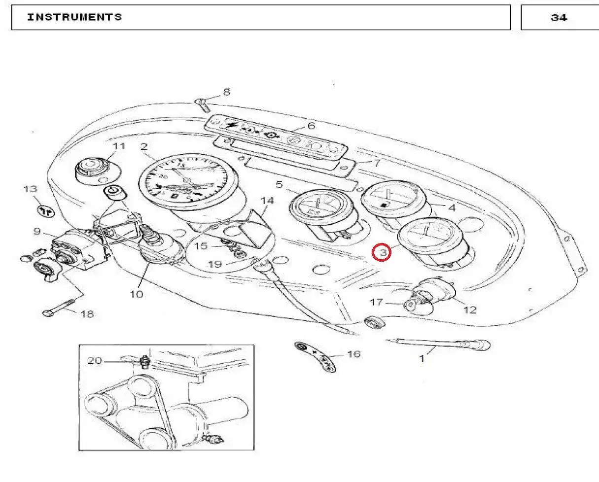 Diagram reference for Millat Massey Ferguson Tractor Spare Part GAUGETEMPERATURE 2900911877719 - Massey Ferguson tractor spare part