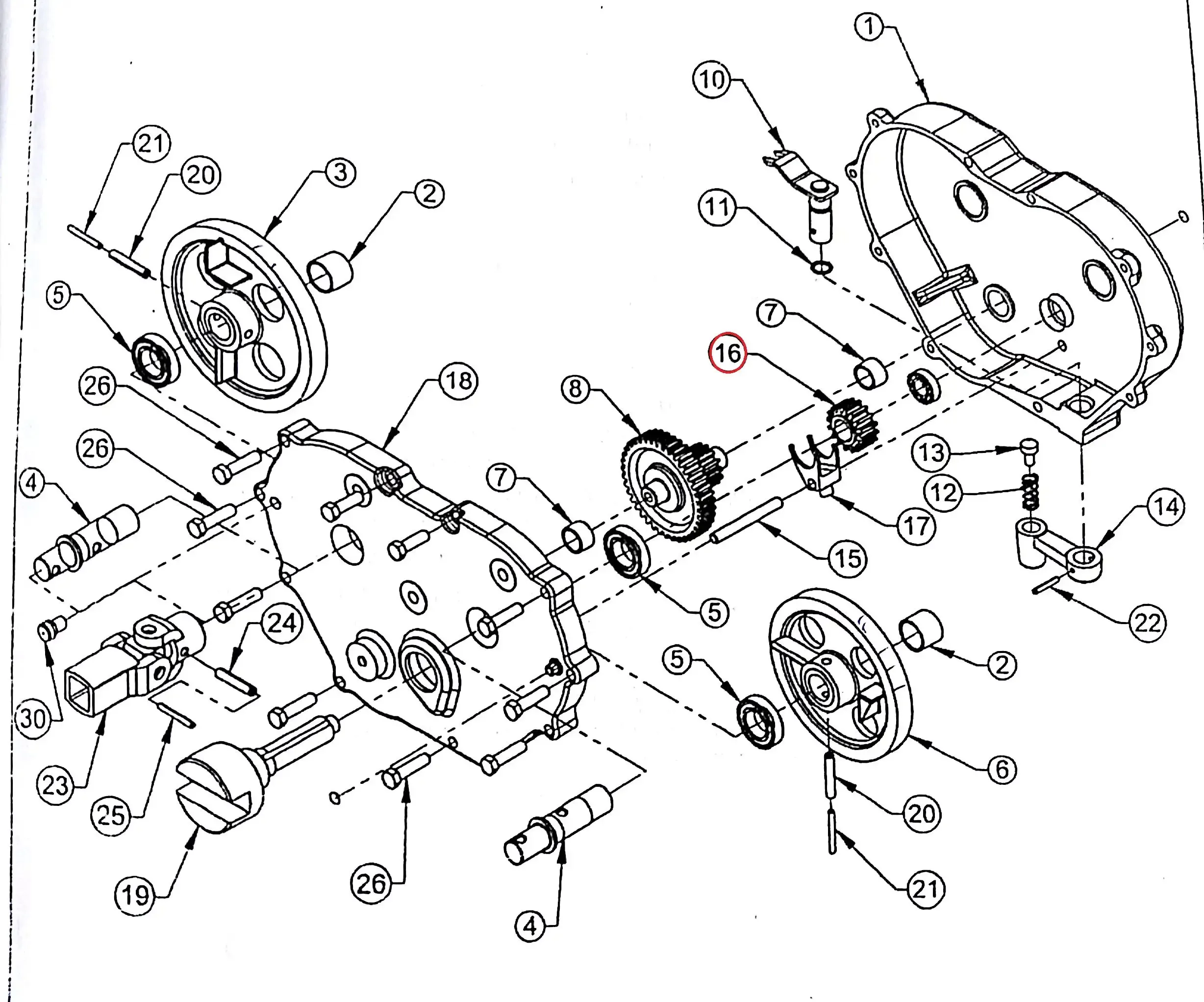 Diagram reference for Millat Massey Ferguson Tractor Spare Part 7 DRIVING GEAR 18 T 560177560177 - Massey Ferguson tractor spare part