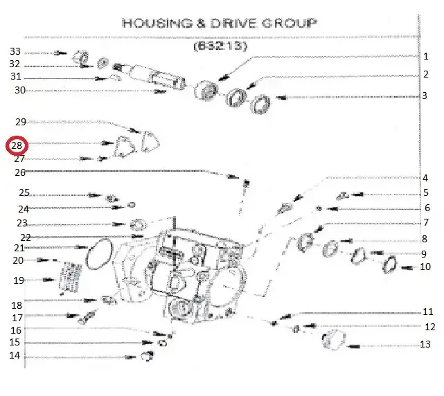 Diagram reference for Millat Massey Ferguson Tractor Spare Part COVER TIMINGWINDOW 1836111836123107 - Massey Ferguson tractor spare part