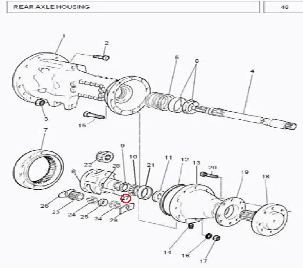 Diagram reference for Millat Massey Ferguson Tractor Spare Part 0 SHAFT PLNTRY PIN IONPOA 1030001033091103309 - Massey Ferguson tractor spare part