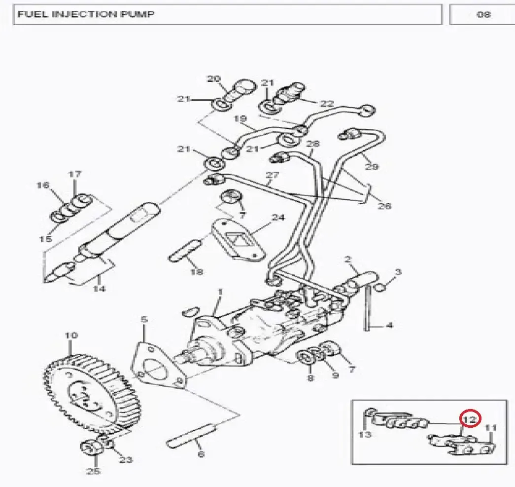 Diagram reference for Millat Massey Ferguson Tractor Spare Part DAMPER - Massey Ferguson tractor spare part