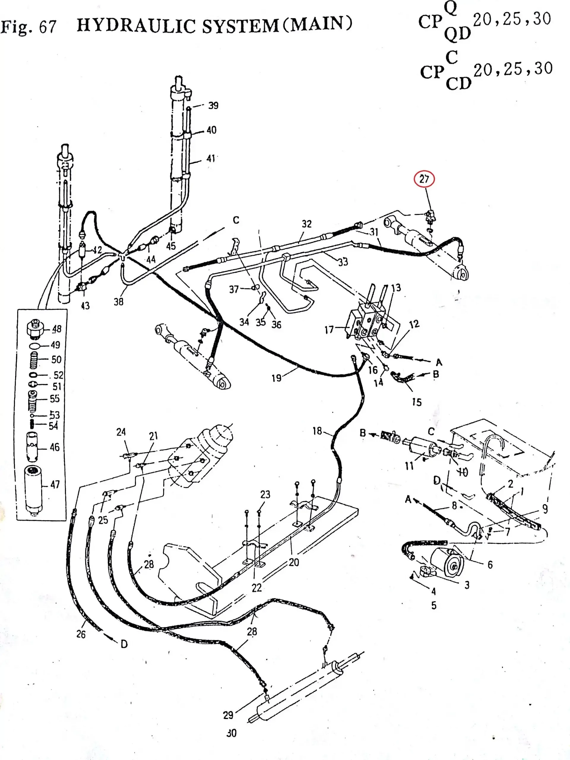 Diagram reference for Millat Massey Ferguson Tractor Spare Part 6 ELBOW 2710468 A 22 A 760501 H - Massey Ferguson tractor spare part