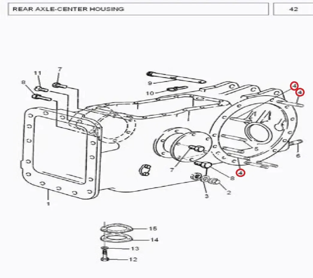 Diagram reference for Millat Massey Ferguson Tractor Spare Part 4 STUD 1030141377617 - Massey Ferguson tractor spare part