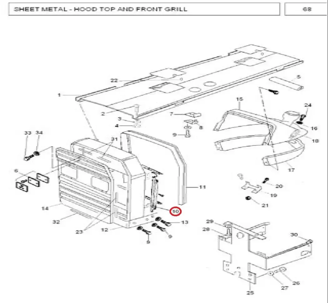 Diagram reference for Millat Massey Ferguson Tractor Spare Part PLATE RH 2105111672718 - Massey Ferguson tractor spare part