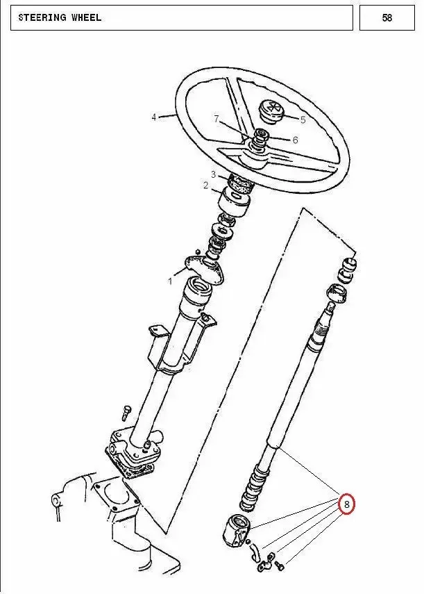Diagram reference for Millat Massey Ferguson Tractor Spare Part SHAFT WORMSTEE RING 11890727 L 16046 - Massey Ferguson tractor spare part