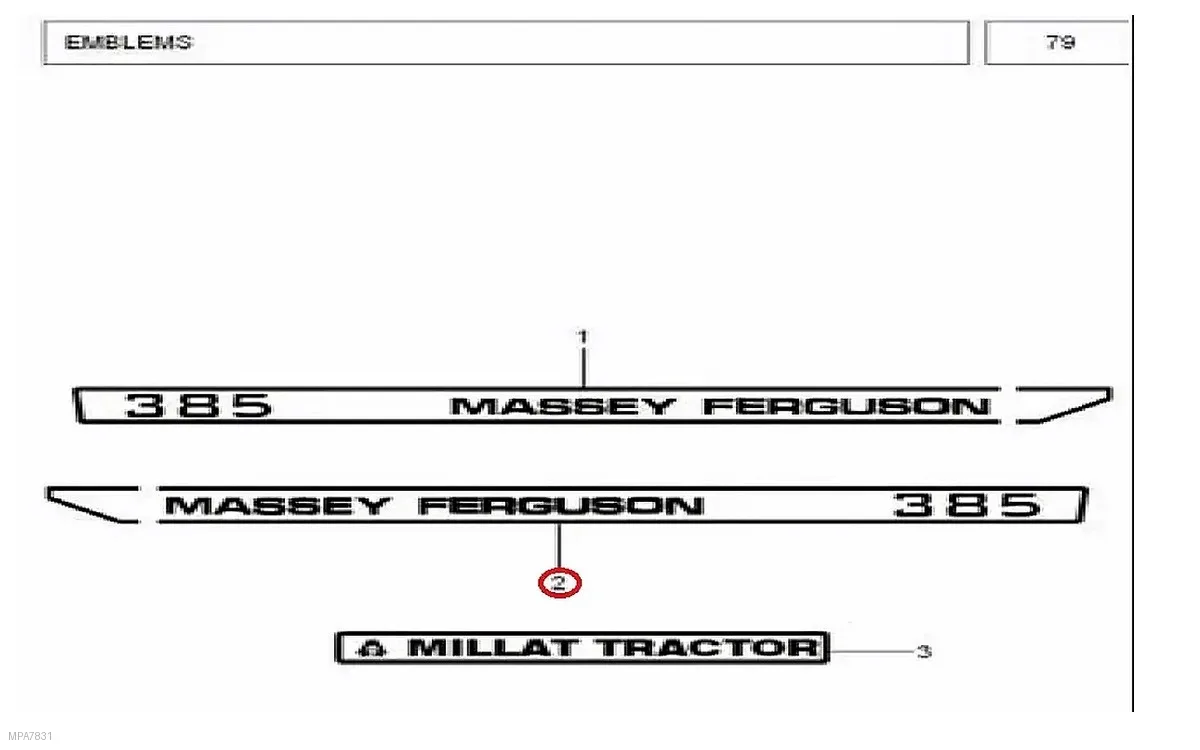 Millat Massey Ferguson Tractor Spare Part 4 EMBLEM 385 RH 4830041483004 S 1 - Massey Ferguson tractor spare part