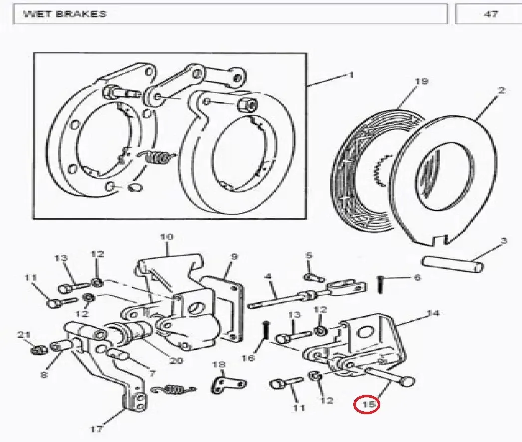 Diagram reference for Millat Massey Ferguson Tractor Spare Part 8 PIN CLEVISBRAKE LEVER 1050181105018 - Massey Ferguson tractor spare part