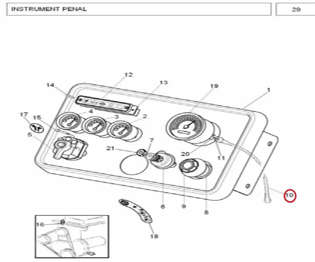 Diagram reference for Millat Massey Ferguson Tractor Spare Part 7 CABLE METER 3753852930071882021 - Massey Ferguson tractor spare part