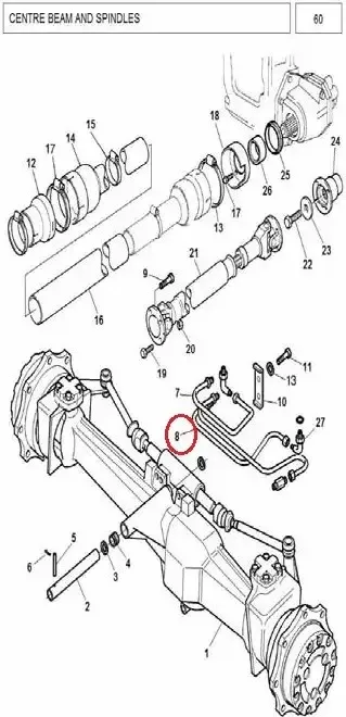 Diagram reference for Millat Massey Ferguson Tractor Spare Part 5 ASSYTUBE 1441551144155 - Massey Ferguson tractor spare part