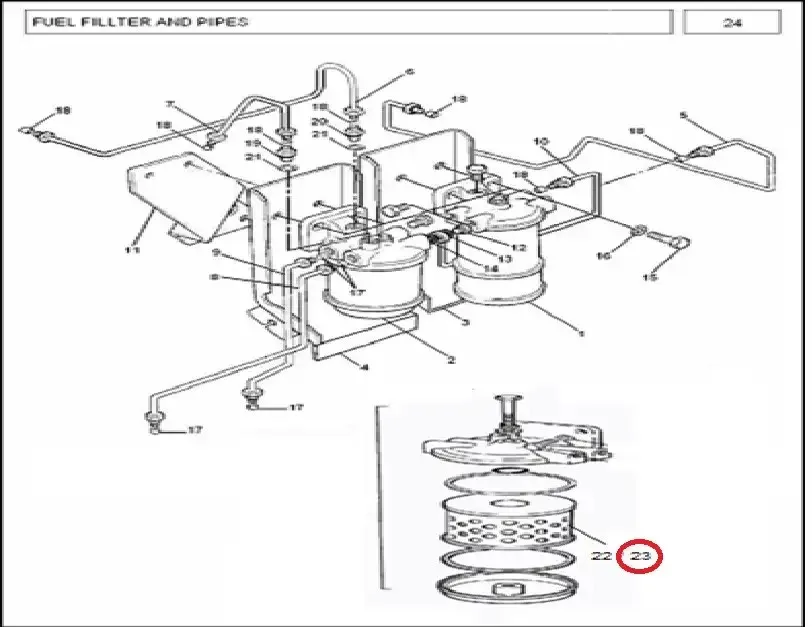 Diagram reference for Millat Massey Ferguson Tractor Spare Part 0 FILTER FUEL MF 375 385193300126566602 - Massey Ferguson tractor spare part