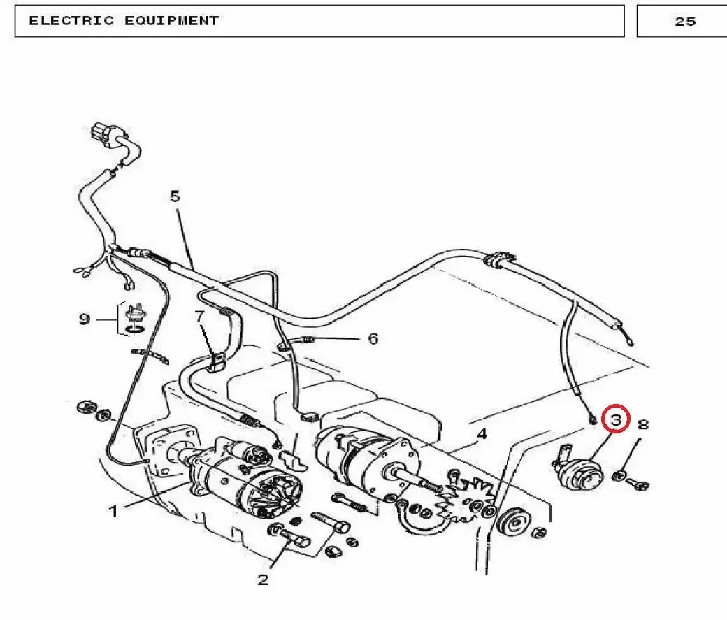 Diagram reference for Millat Massey Ferguson Tractor Spare Part HORN 24008170296 - Massey Ferguson tractor spare part