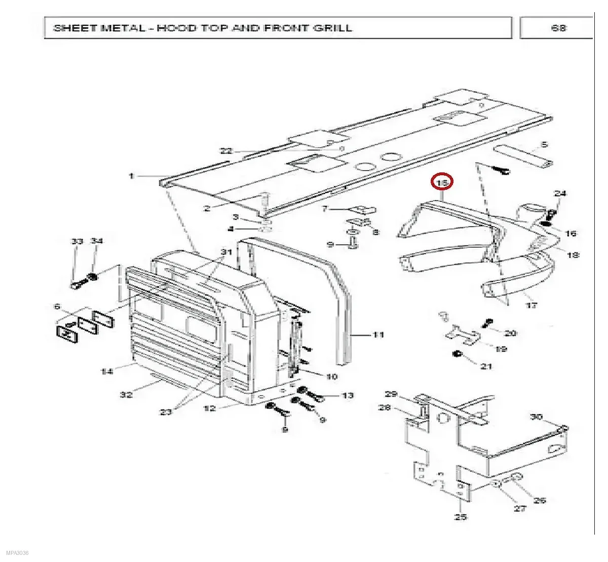 Millat Massey Ferguson Tractor Spare Part INSTPANLLOWER 23336123040 F - Massey Ferguson tractor spare part