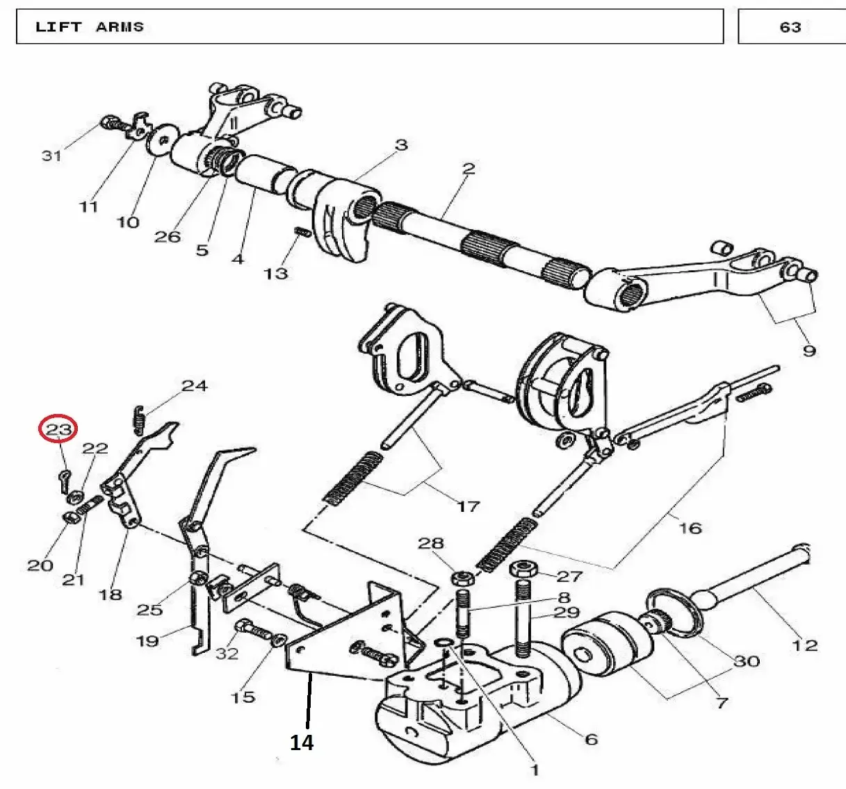 Diagram reference for Millat Massey Ferguson Tractor Spare Part PIN COTTER 26110126110 - Massey Ferguson tractor spare part