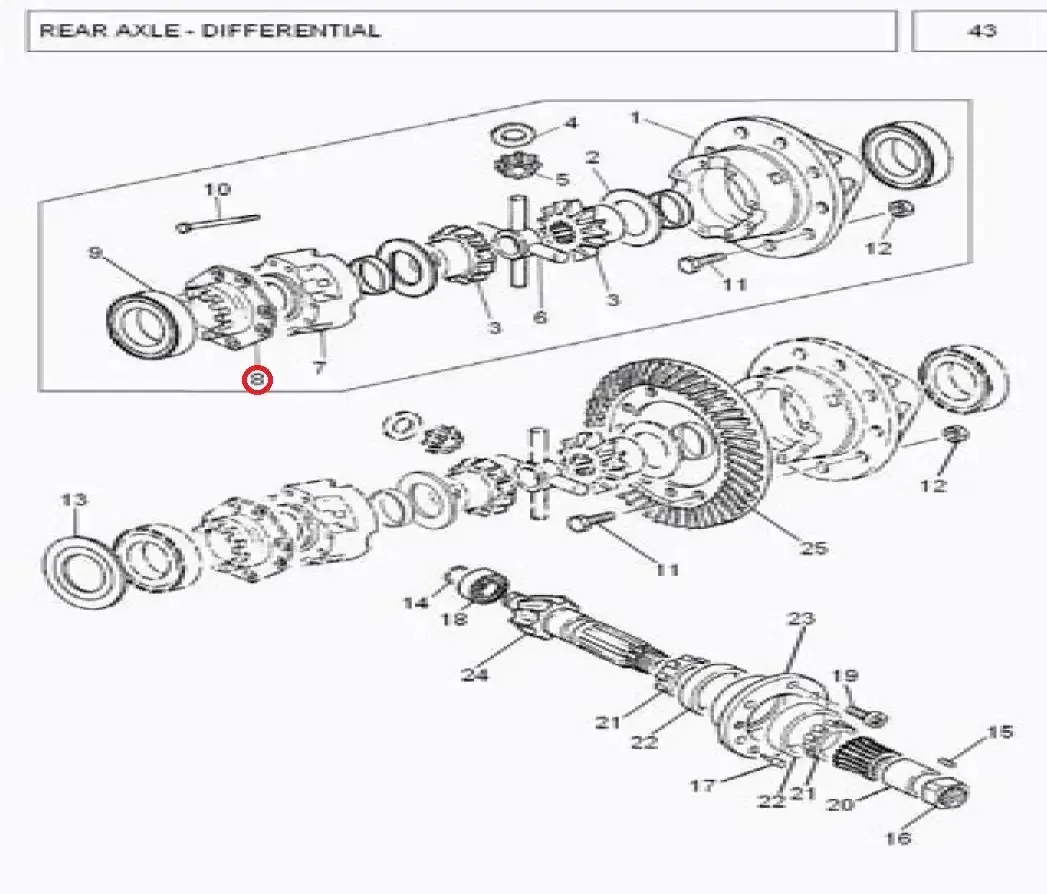 Diagram reference for Millat Massey Ferguson Tractor Spare Part 1 CAP DIFFCOUPLING MF 375 3851031211898712 L - Massey Ferguson tractor spare part