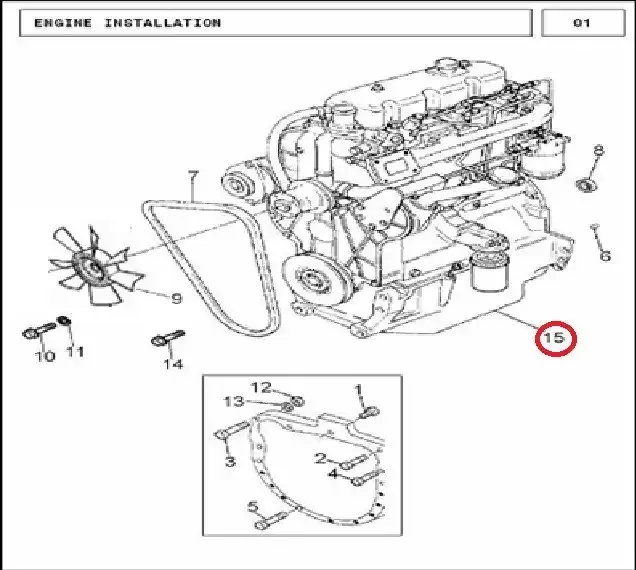 Diagram reference for Millat Massey Ferguson Tractor Spare Part ENGINECOMPLETE MF 240 97066197066 - Massey Ferguson tractor spare part