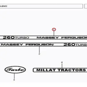 Millat Massey Ferguson Tractor Spare Part 2 EMBLEM MF 260 3350021335002 - Massey Ferguson tractor spare part