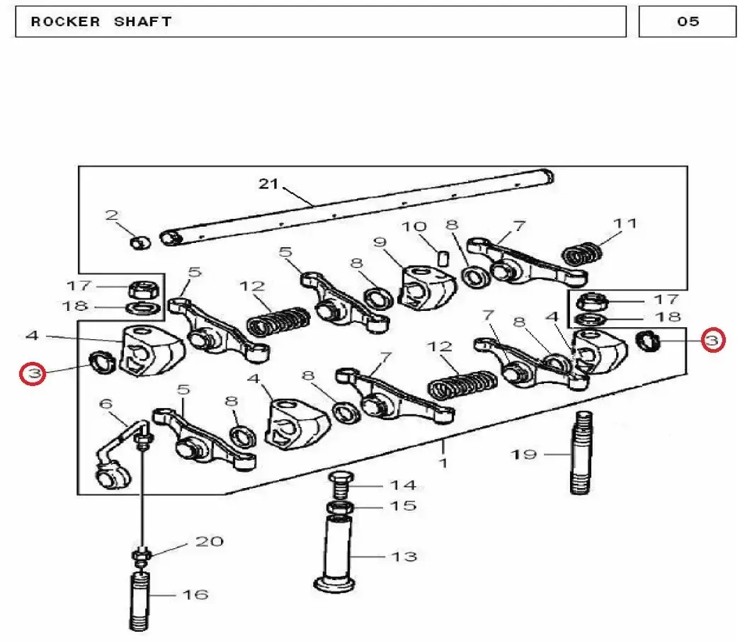 Diagram reference for Millat Massey Ferguson Tractor Spare Part CIRCLIP 18646118646 S 1 - Massey Ferguson tractor spare part