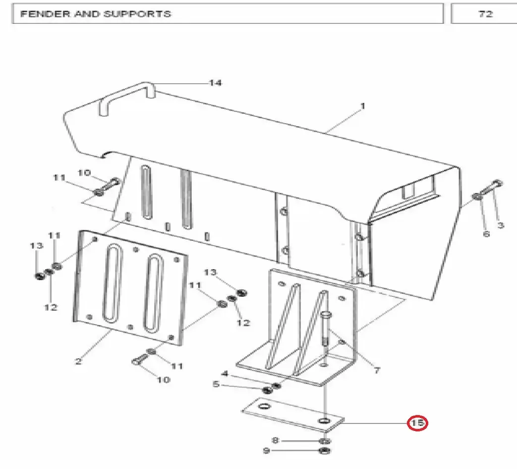 Diagram reference for Millat Massey Ferguson Tractor Spare Part 2 PLATE AXLE HOUSING 8150021815002 - Massey Ferguson tractor spare part