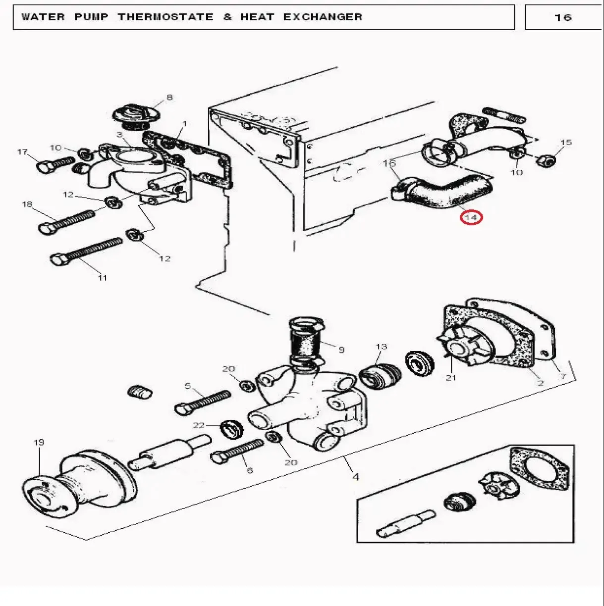 Diagram reference for Millat Massey Ferguson Tractor Spare Part HOSE WATERBODY 18059134821422 - Massey Ferguson tractor spare part