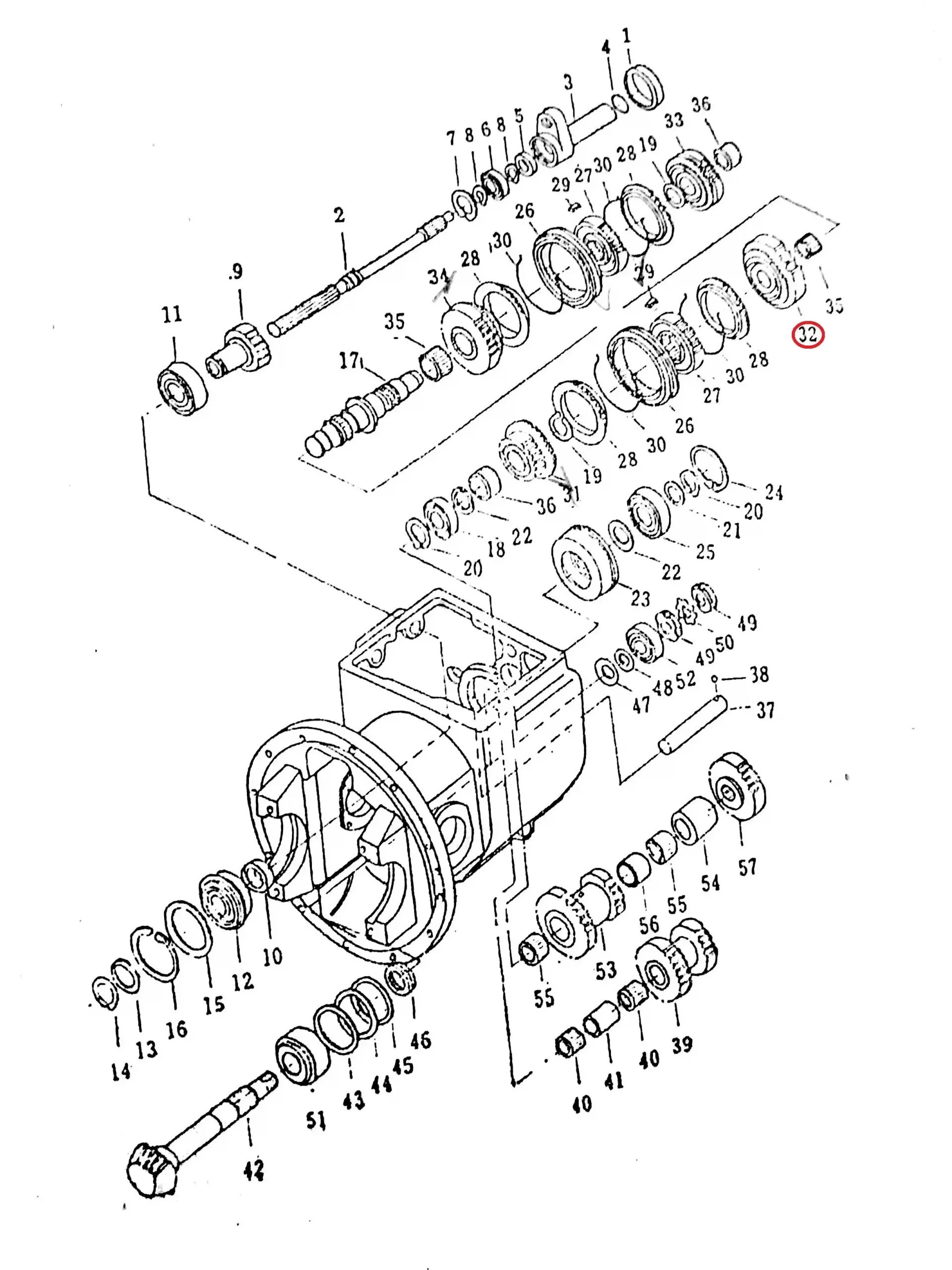 Diagram reference for Millat Massey Ferguson Tractor Spare Part 6 GEAR LOWSPEED 12108681557342071 H - Massey Ferguson tractor spare part