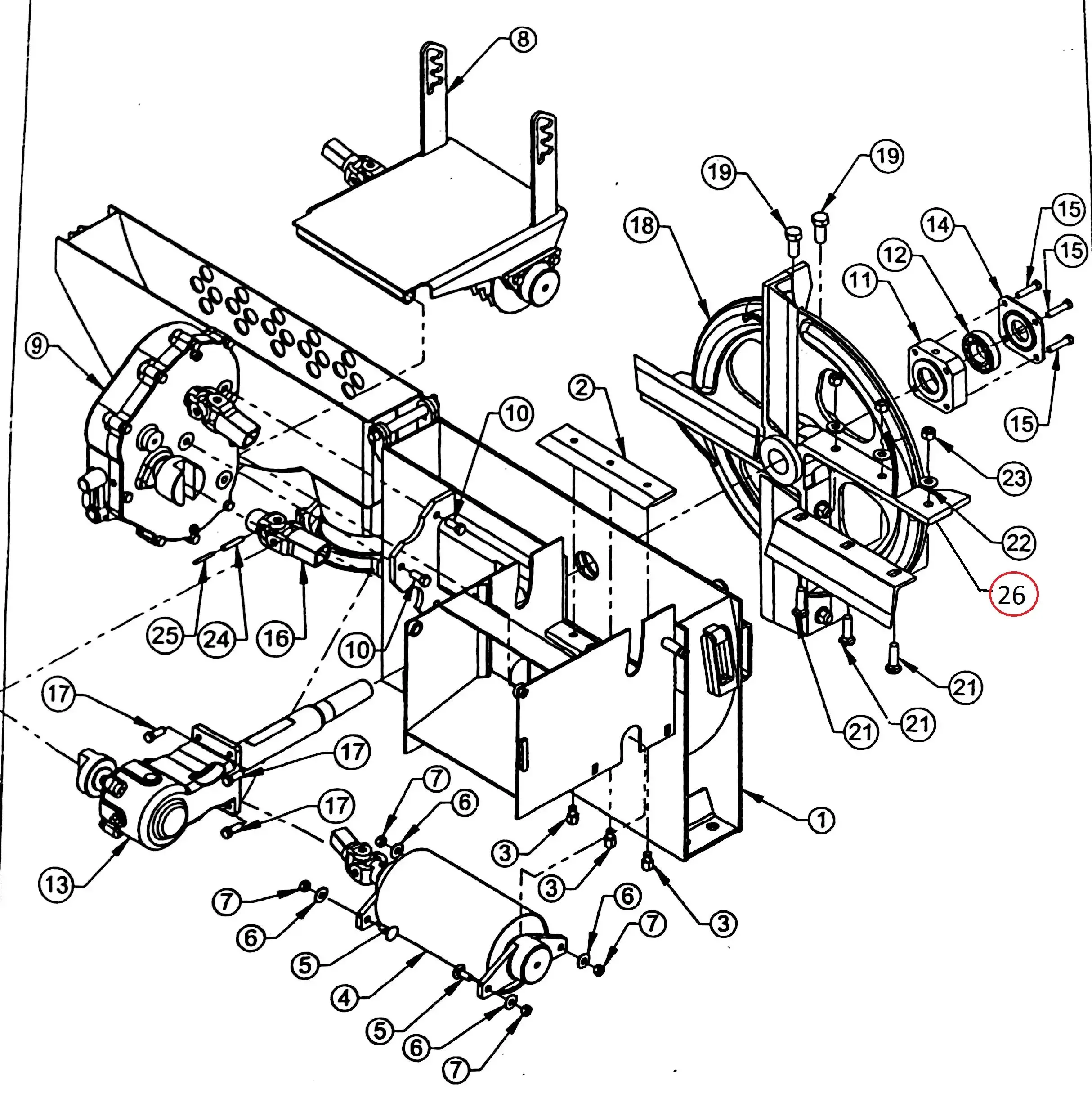 Diagram reference for Millat Massey Ferguson Tractor Spare Part 5 KNIFEFIXERROTORJF 60 MAXXIUM 5604055560405 - Massey Ferguson tractor spare part