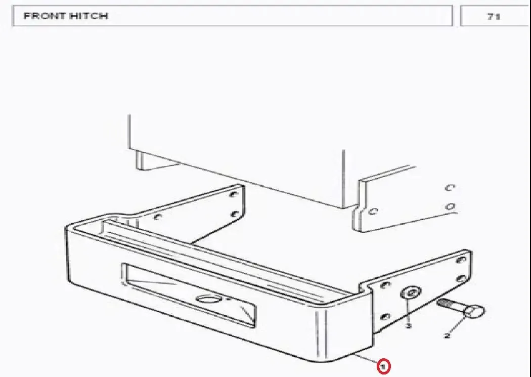 Diagram reference for Millat Massey Ferguson Tractor Spare Part 1 FRAMEFRONTWEIGHT 375443001125032 - Massey Ferguson tractor spare part