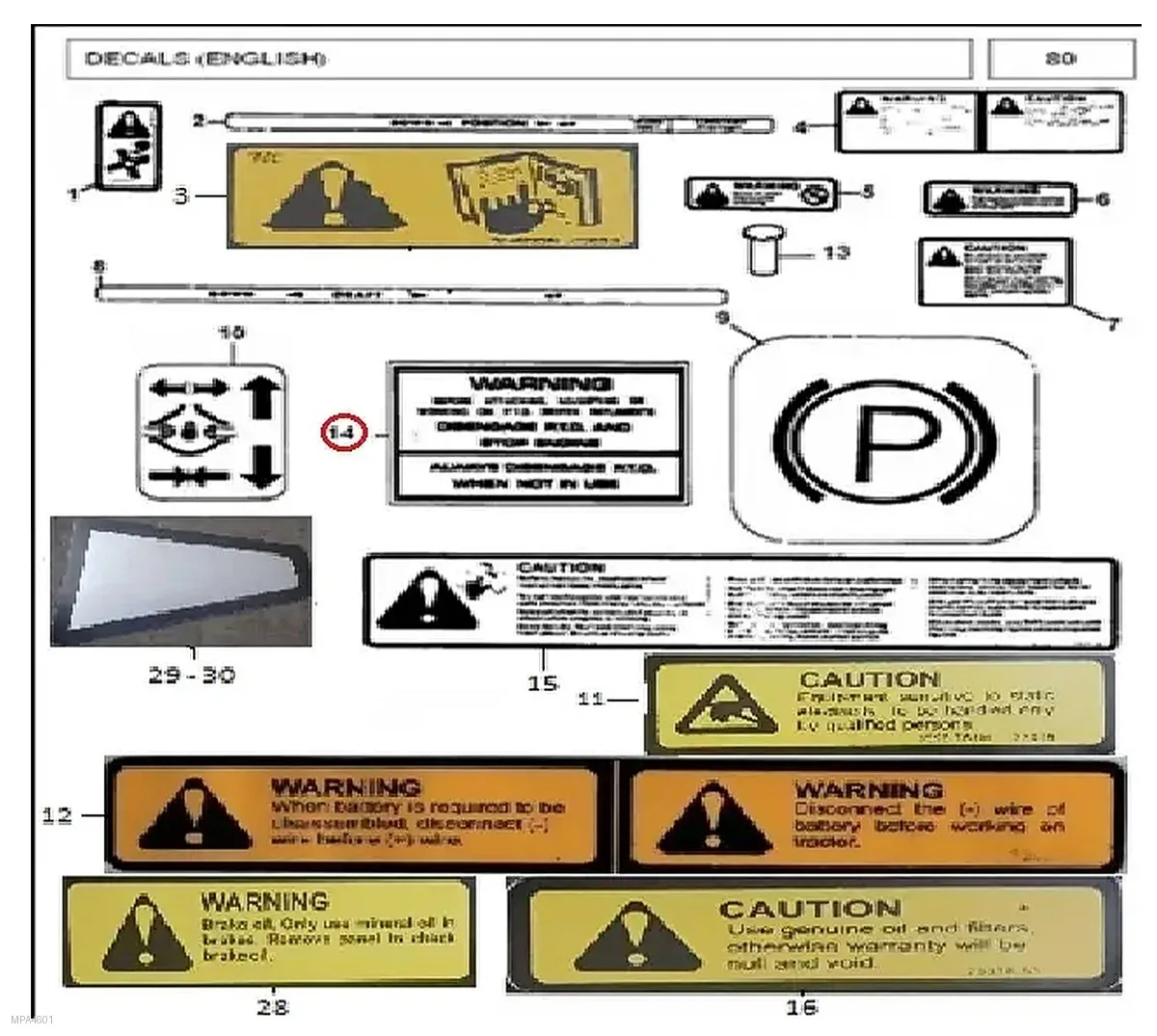 Millat Massey Ferguson Tractor Spare Part DECALWARNINGPTO 33054133054 - Massey Ferguson tractor spare part